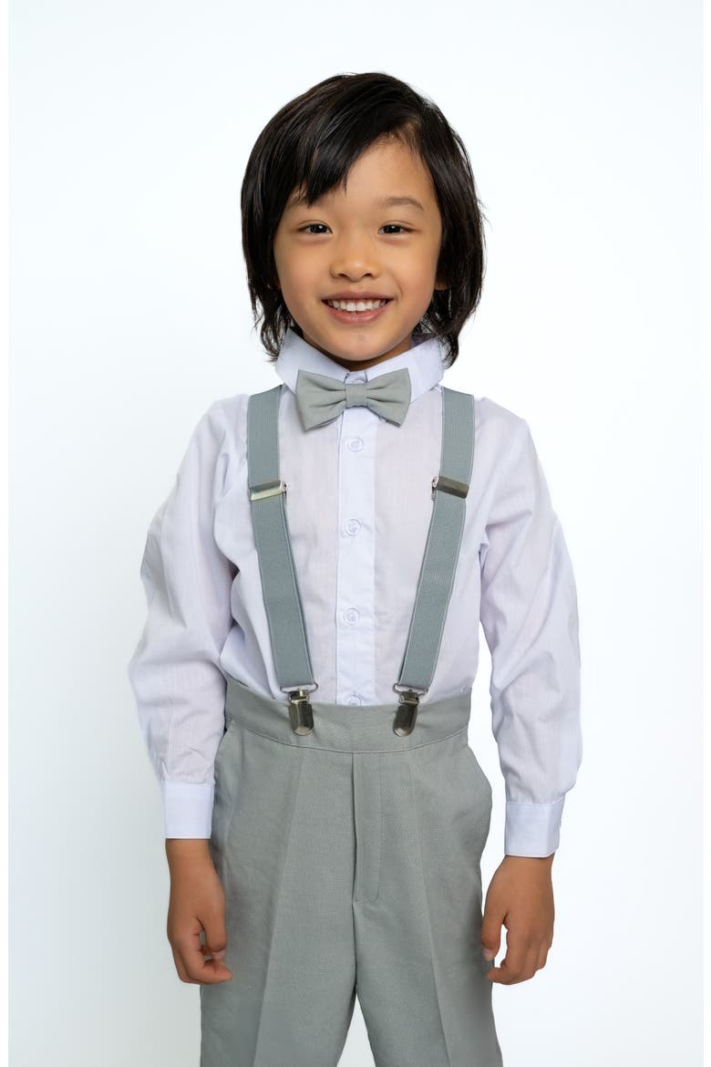 Kids' Barn Safari Linen Blend 4-Piece Suspender Suit Set, Alternate, color, BARN SAFARI HEATHER