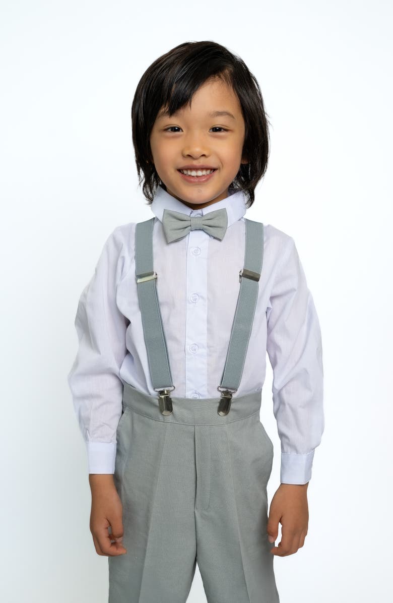 Peanut Butter Collection Kids' Barn Safari 5-Piece Suspenders Suit Set, Alternate, color, Barn Safari Heather