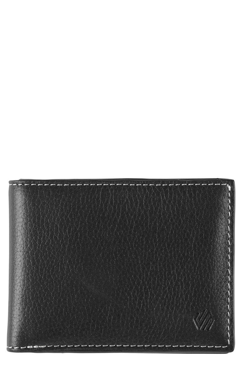 Johnston & Murphy Kingston Leather Bifold Wallet, Main, color, Black Pebbled