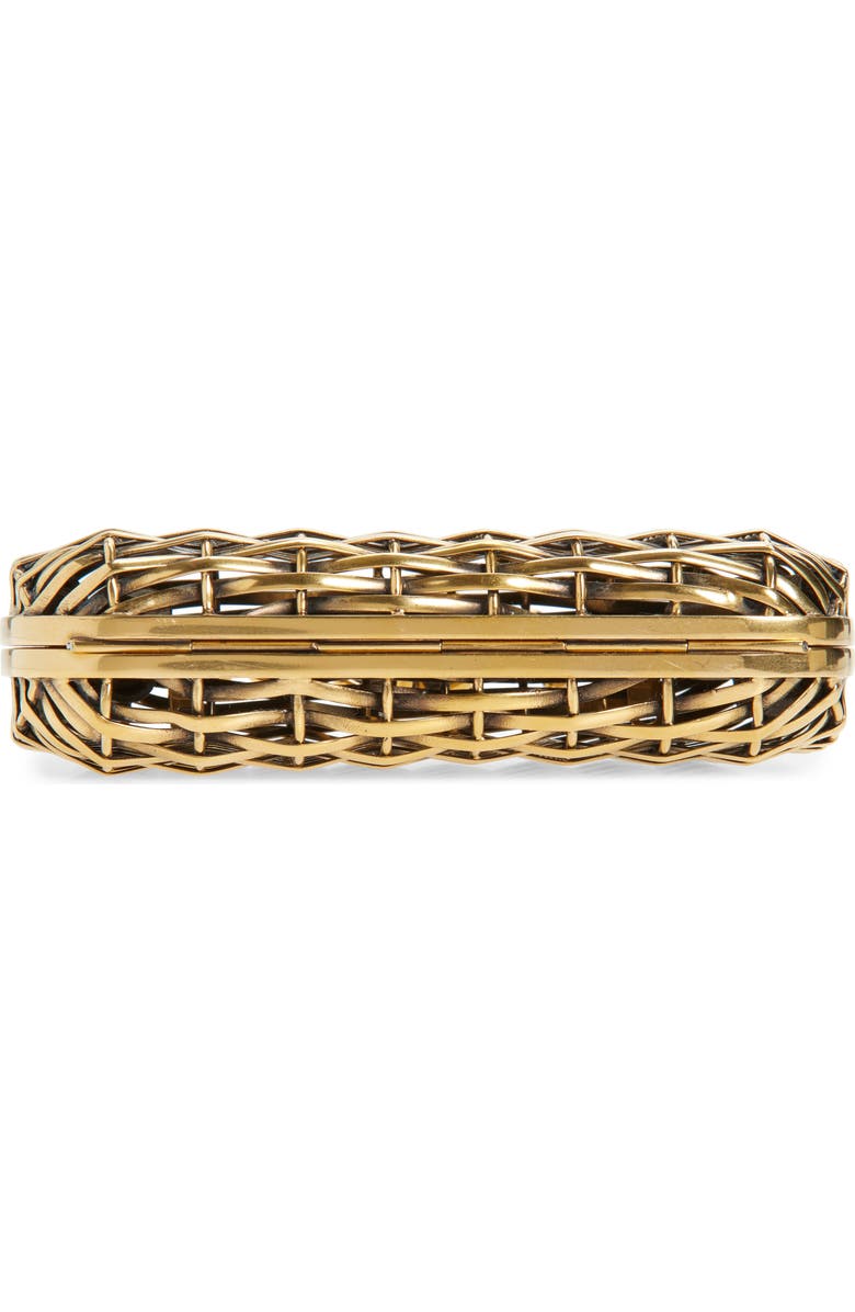 McQueen Wire Thorn Knuckle Clutch, Alternate, color, Gold/ Gold