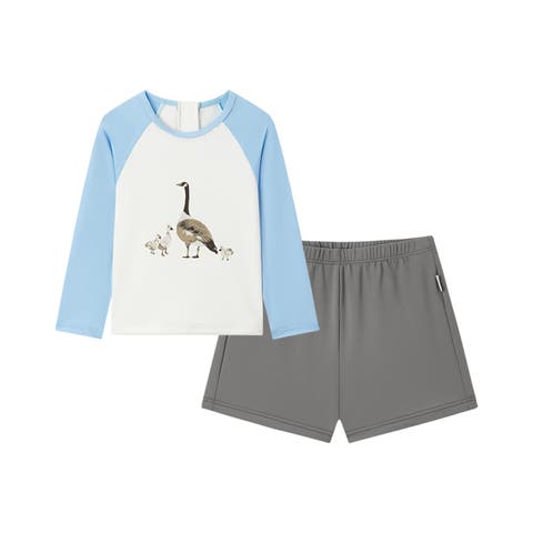 Long Sleeve Shirt and Trunks Swim Set (Toddler)