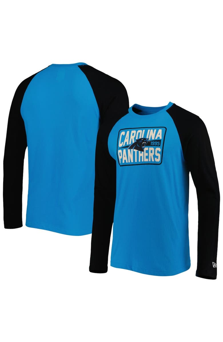 New Era Men's New Era Blue Carolina Panthers Current Raglan Long Sleeve T-Shirt, Main, color, 