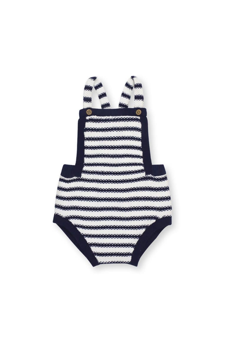 Baby Overall Sweater Romper, Infant, Main, color, Navy and White Stripe