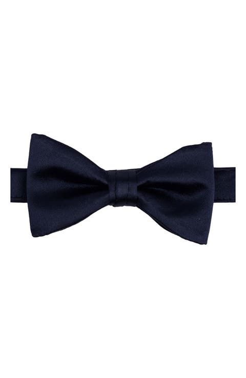 Men's Solid Satin Pre-Tied Bow Tie