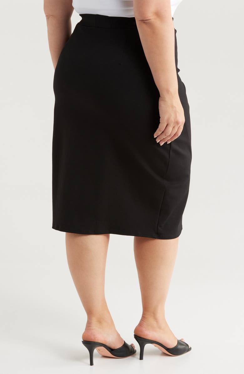 24seven Comfort Apparel Tulip Hem Wrap Skirt, Alternate, color, Black