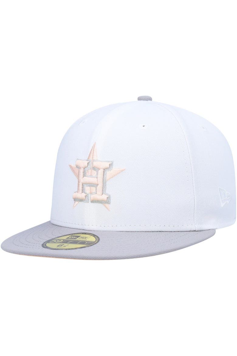 Men's New Era White/Gray Houston Astros 2011 World Series Side Patch Undervisor 59FIFTY Fitted Hat, Alternate, color, White