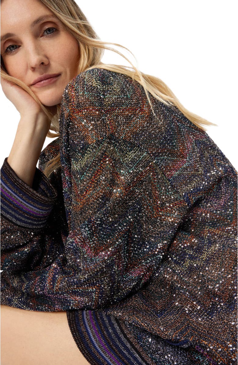 Missoni Oversized V-neck Cardigan With Zigzag Pattern, Alternate, color, Multicoloured