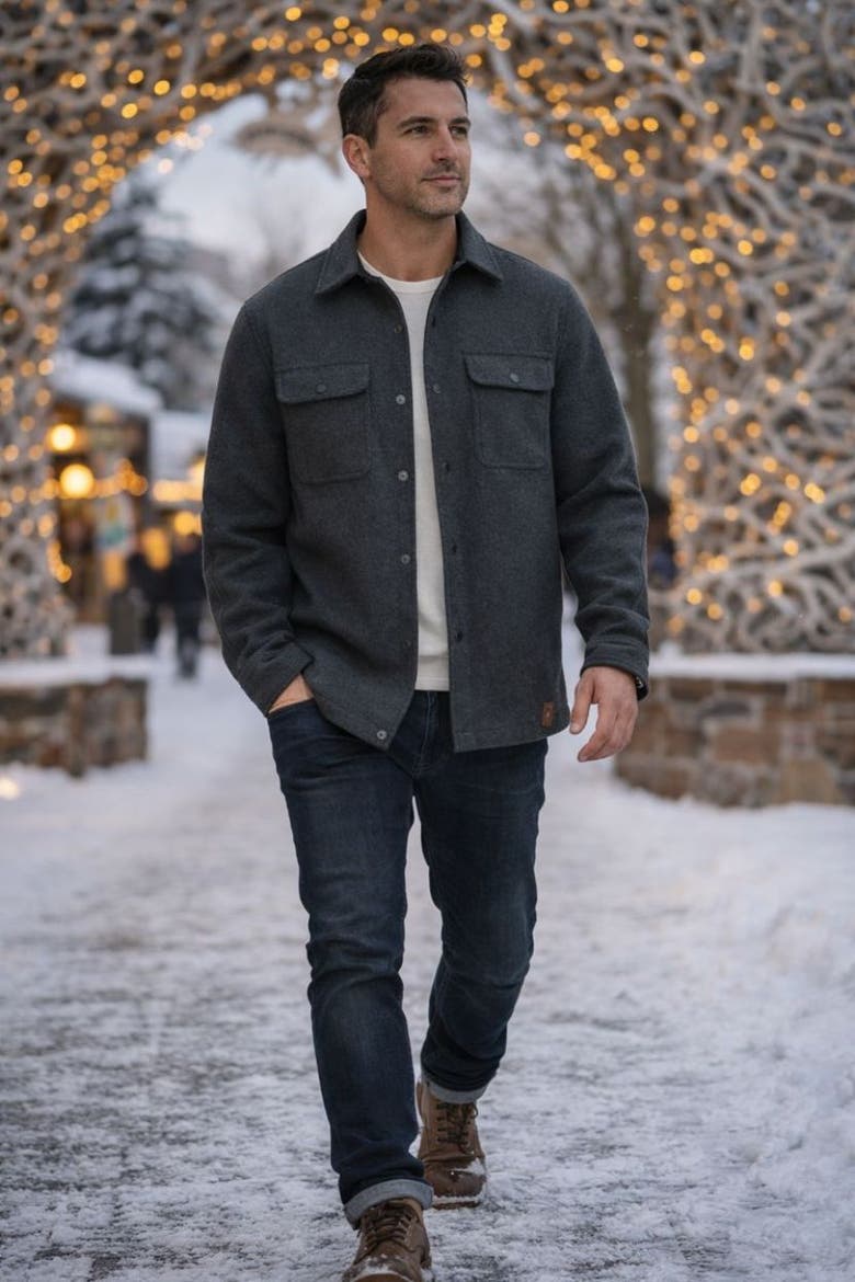 Park City Vegan Wool Barn Jacket, Alternate, color, Charcoal