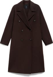 MANGO Picarol Double Breasted Wool Blend Coat