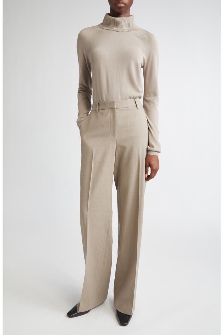 Gates Stretch Wool Straight Leg Pants, Alternate, color, HICKORY MELANGE