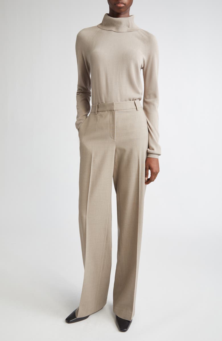 Lafayette 148 New York Raglan Sleeve Turtleneck Sweater, Alternate, color, Hickory