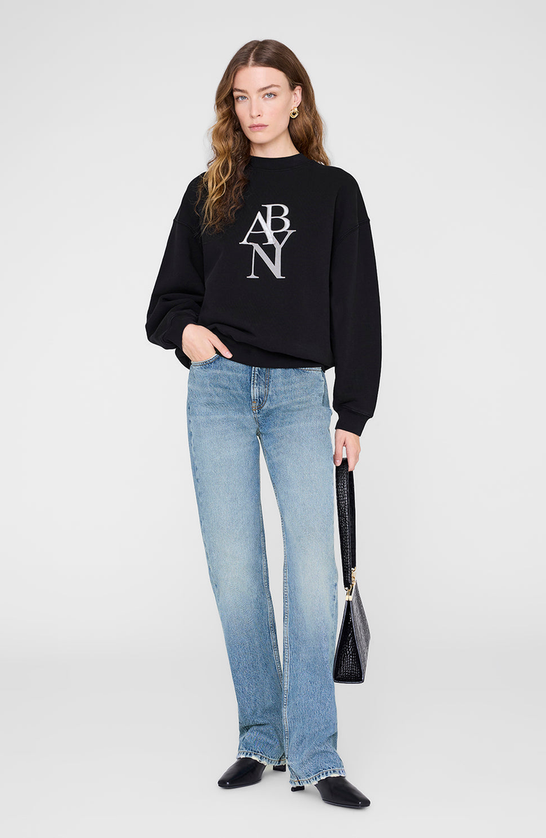 ANINE BING Jaci Sweatshirt Ab Ny, Main, color, Black