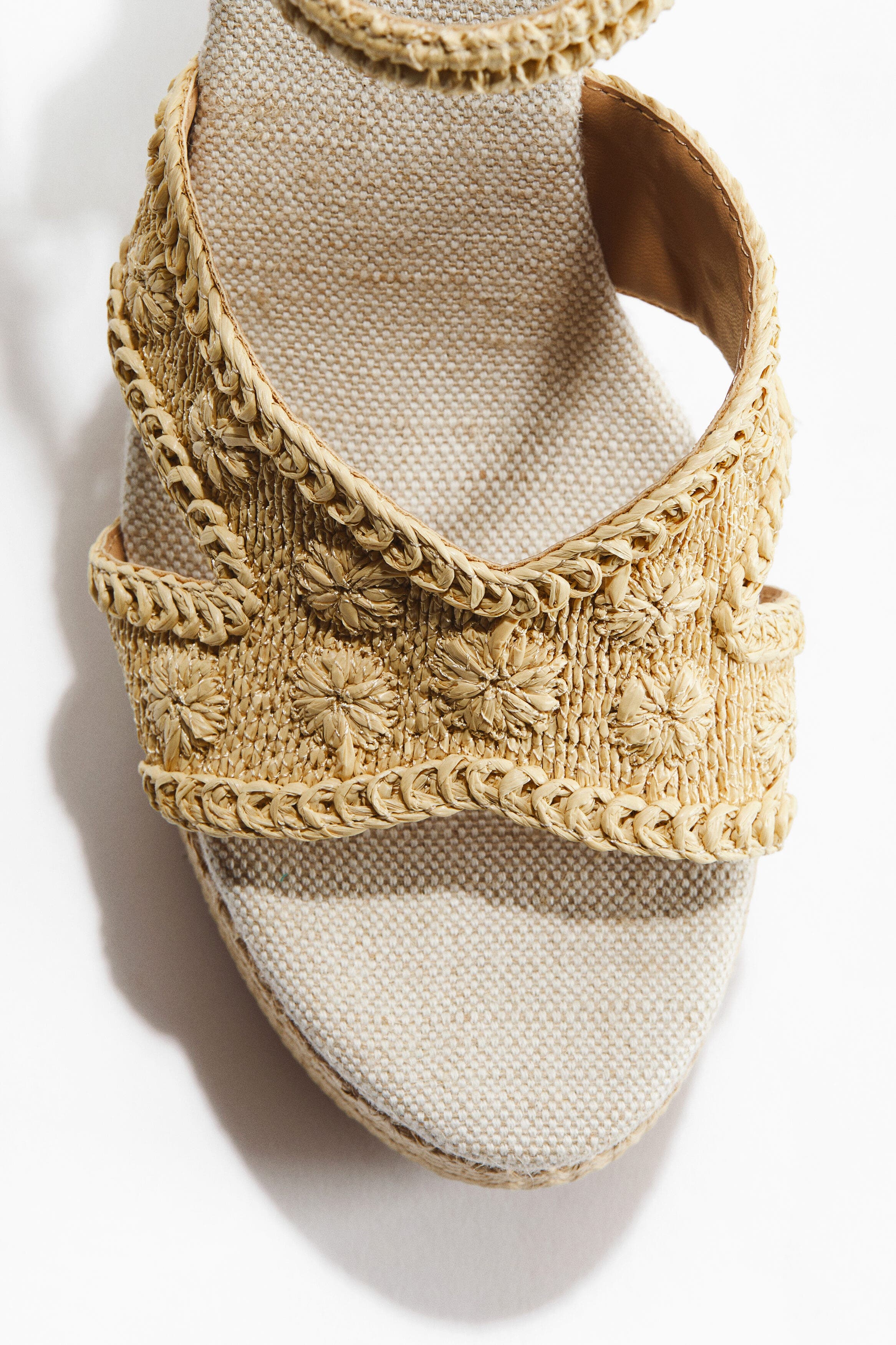 H&M Heeled espadrilles, Alternate, color, Beige