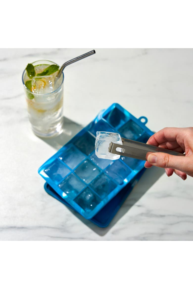 1.25" Ice Cube Tray with Lid, Alternate, color, Blue Marble