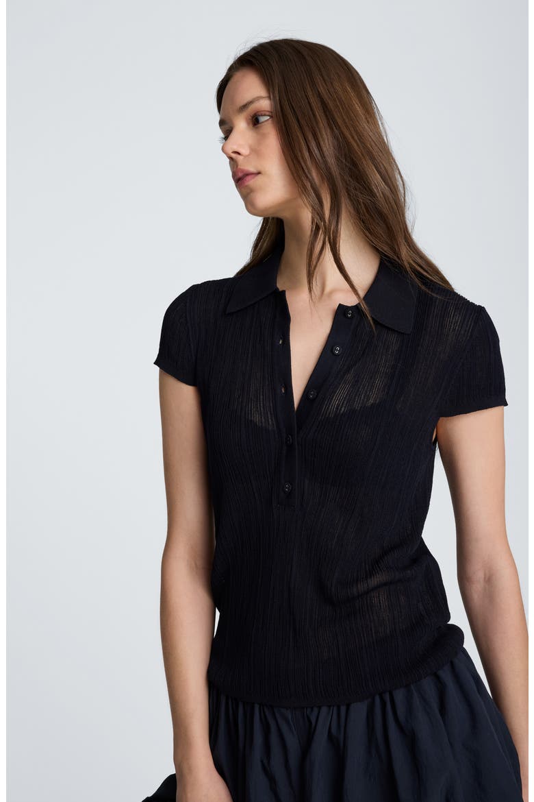 Ribbed Polo Sweater, Alternate, color, DARK NAVY