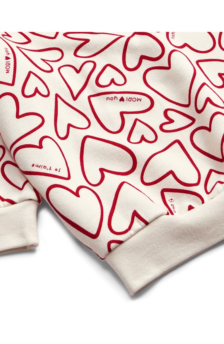 MORI Hearts Oversized Sweatshirt, Alternate, color, Cream & Red
