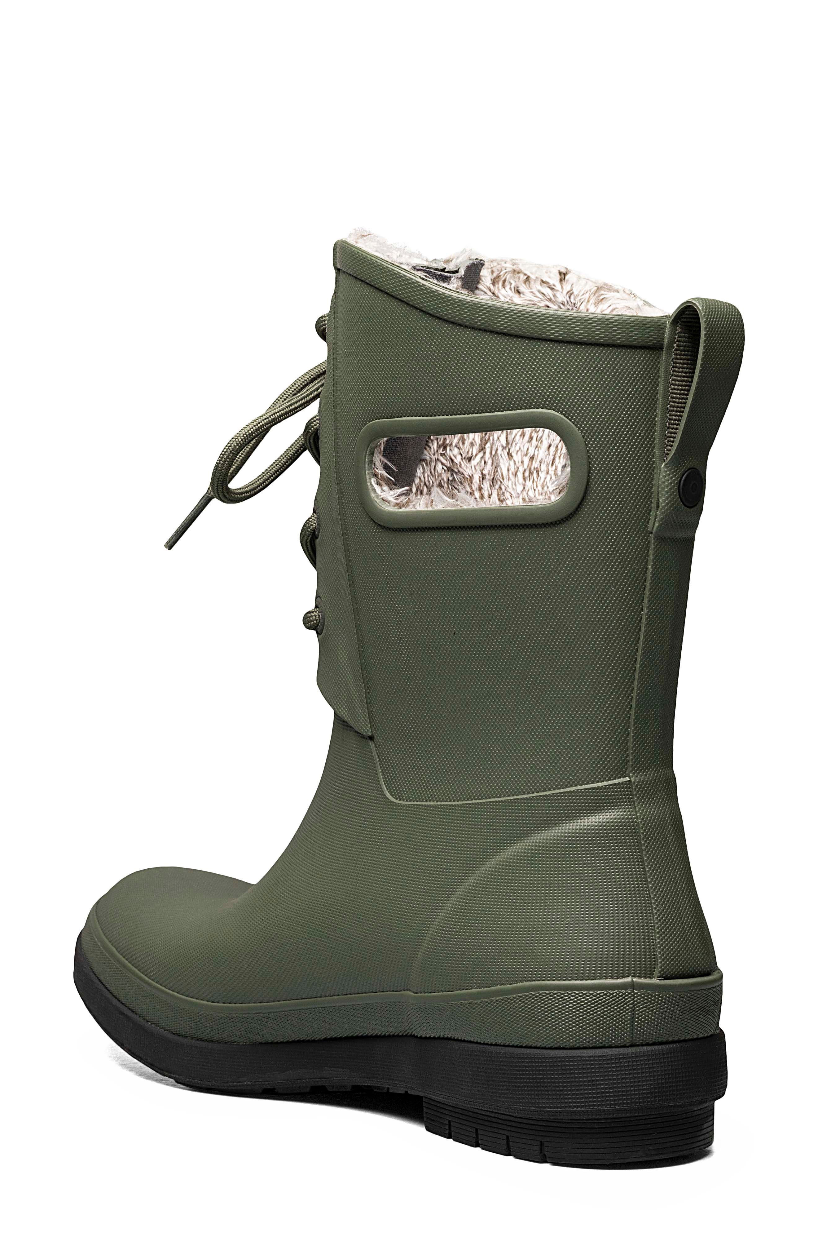 Amanda II Lace-Up Waterproof Boot, Alternate, color, GREEN ASH