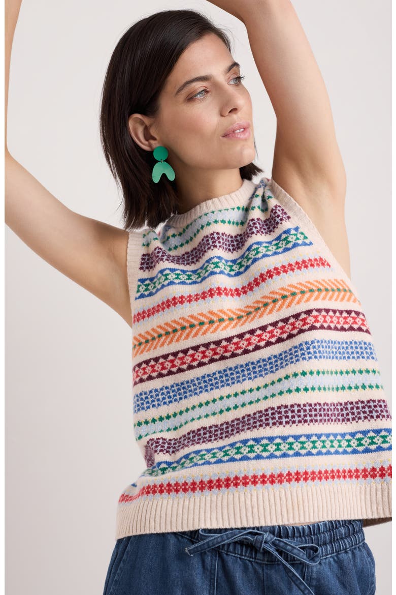 Percella Cove Fair Isle Merino Wool Blend Sweater Vest, Alternate, color, KNIT ABSTRACTION MULTI