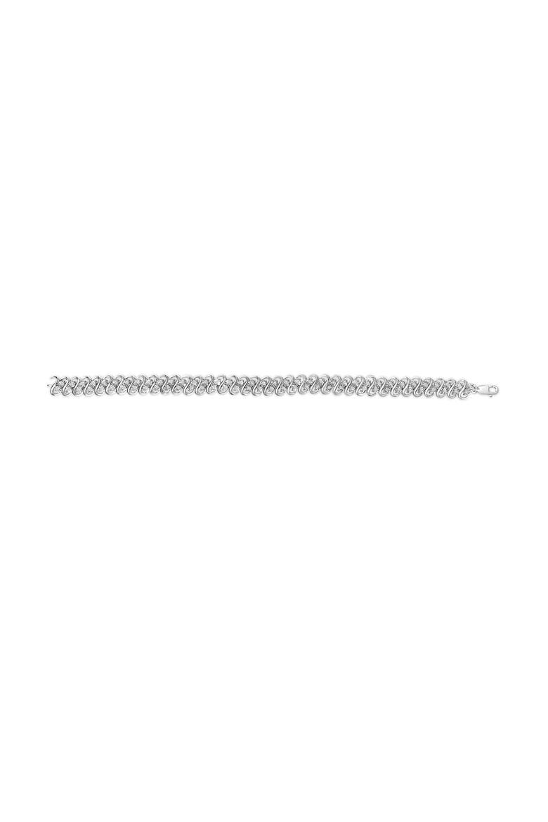 1/2 Cttw Diamond Double Row S-Link Bracelet, Alternate, color, White