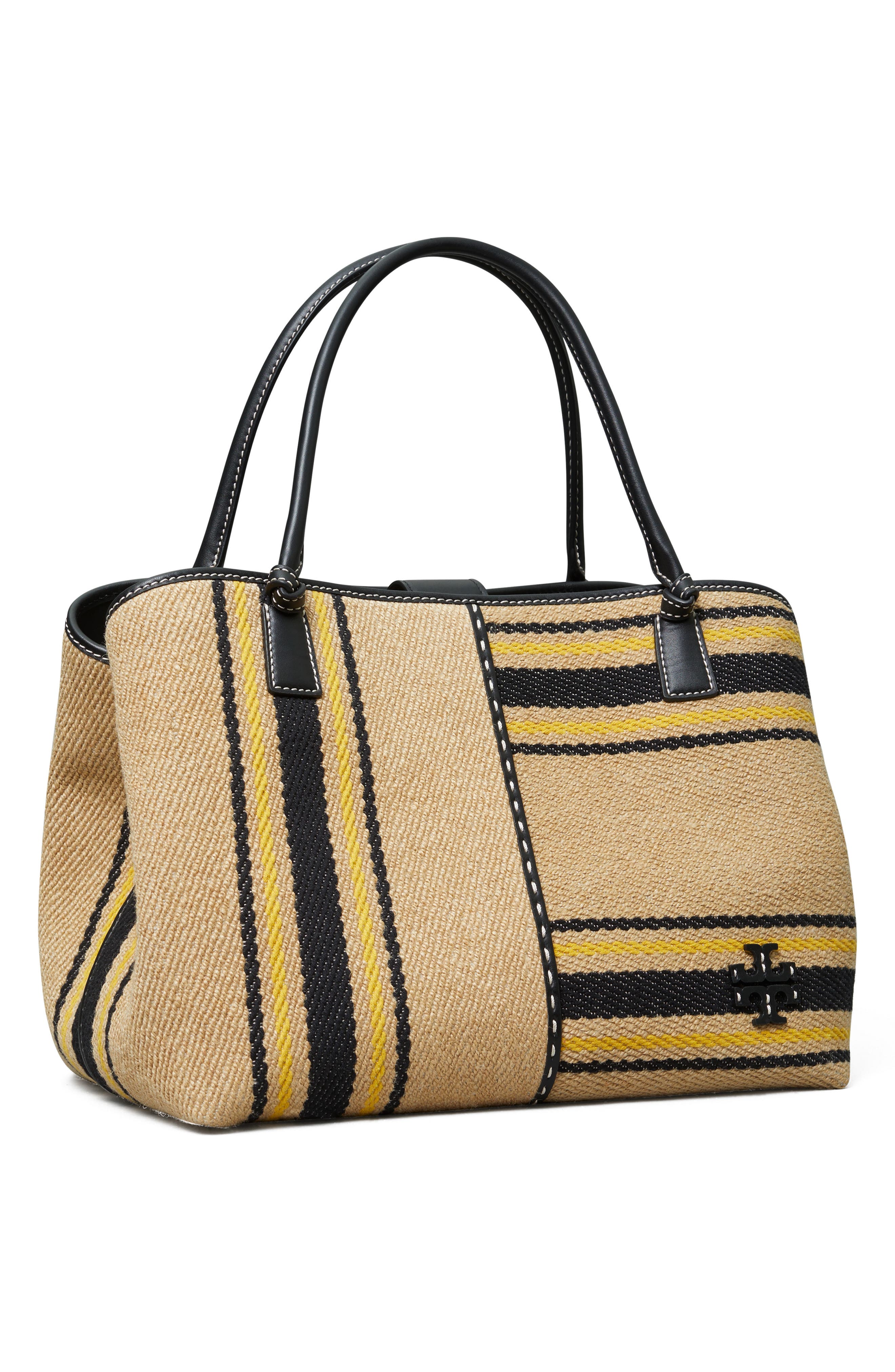 Tory Burch McGraw Stripe Canvas Tote, Alternate, color, 