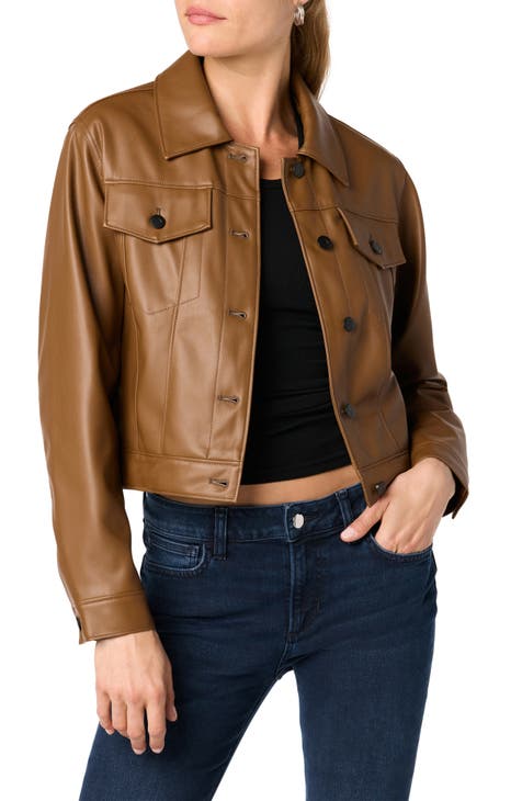 Crop Faux Leather Jacket