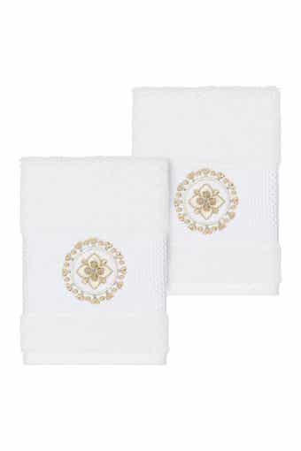 Isabell Embellished Washcloth - Set of 2 - White