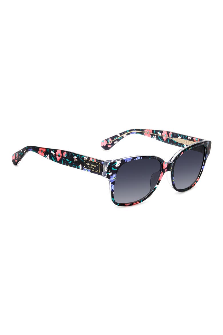 trulee 55mm gradient square sunglasses, Alternate, color, BLACK MULTICOLOR/ DARK GREY SF