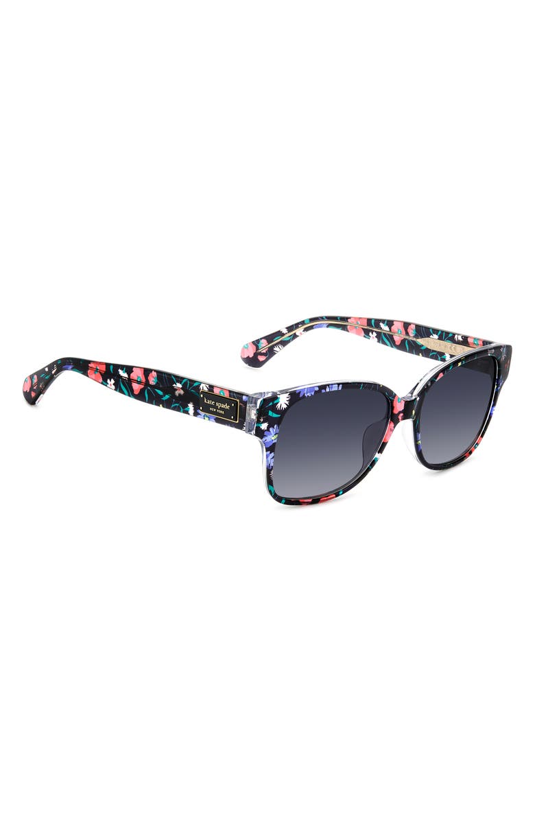 Kate Spade New York trulee 55mm gradient square sunglasses, Alternate, color, Black Multicolor/ Dark Grey Sf