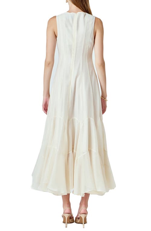 Endless Rose Godet Detail Maxi Dress In Neutral