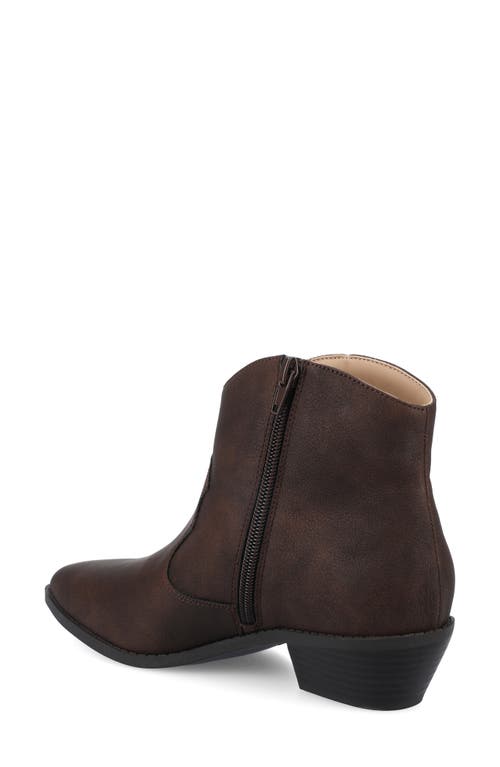 Journee Collection Taliah Western Ankle Boot In Brown