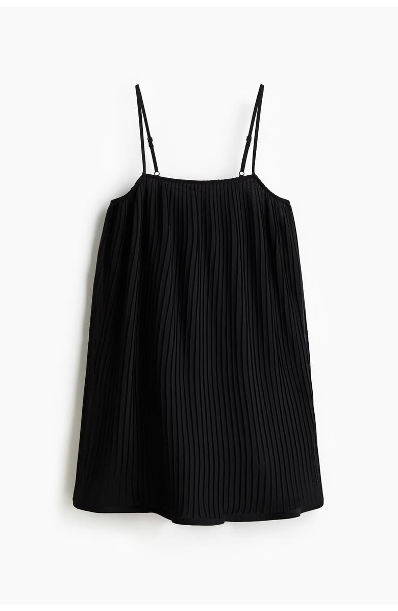 H&M Pleated camisole dress, Alternate, color, Black