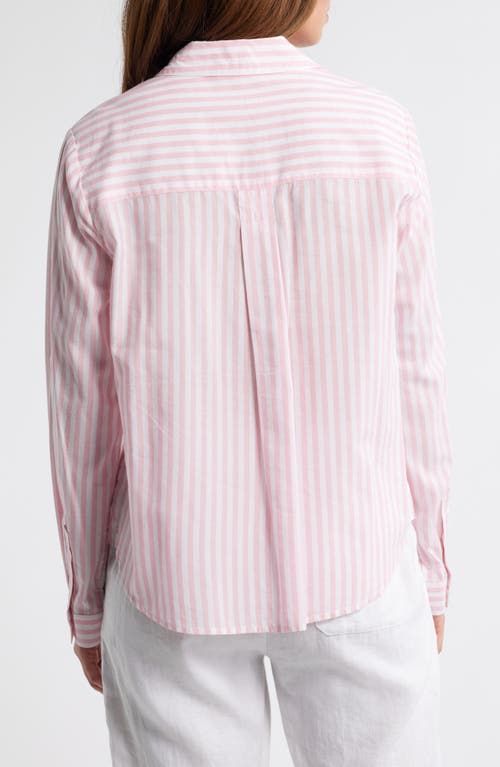 BEACHLUNCHLOUNGE BEACHLUNCHLOUNGE CANDY STRIPE COTTON BLEND BUTTON-UP SHIRT 