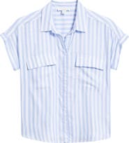 beachlunchlounge Kaiana Stripe Short Sleeve Button-Up Shirt