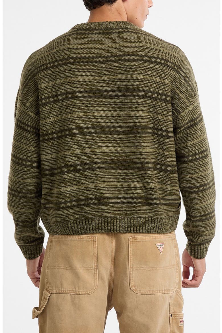 Boxy Stripe Sweater, Alternate, color, GREEN