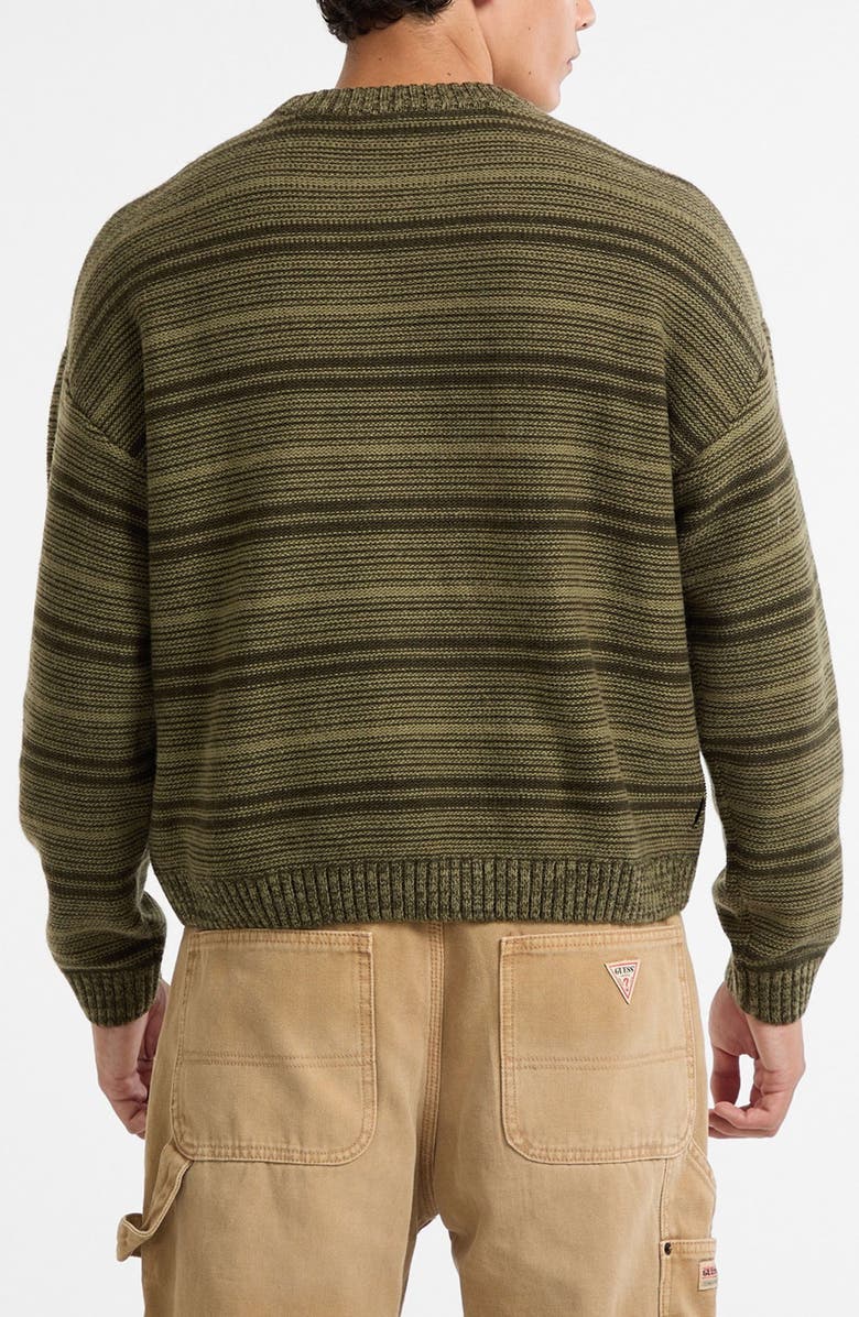 GUESS ORIGINALS Boxy Stripe Sweater, Alternate, color, Green
