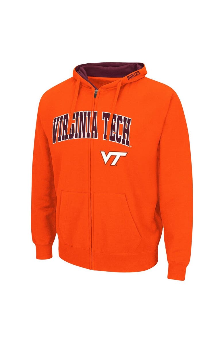 COLOSSEUM Men's Colosseum Orange Virginia Tech Hokies Arch & Logo 3.0 Full-Zip Hoodie, Alternate, color, 