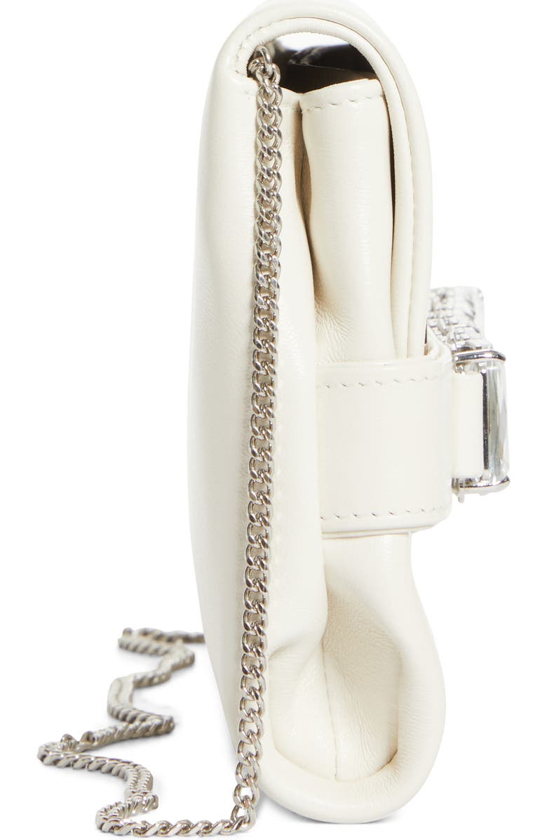 Jimmy Choo Kya Crystal Embellished Leather Clutch, Alternate, color, Latte/ Crystal