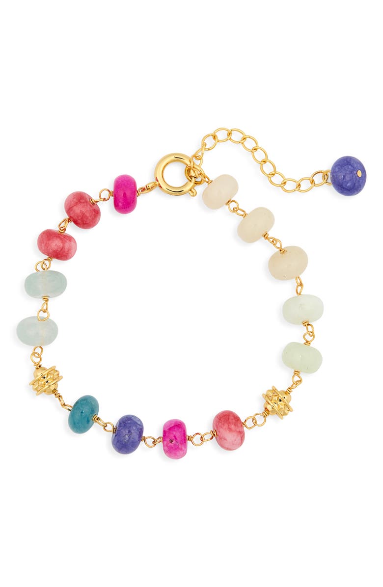 EYE CANDY LOS ANGELES Amna Multicolor Beaded Station Bracelet, Main, color, 