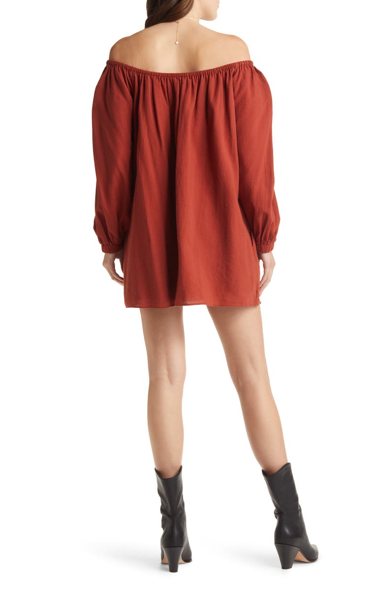 Treasure & Bond Shirred Off the Shoulder Minidress, Alternate, color, 