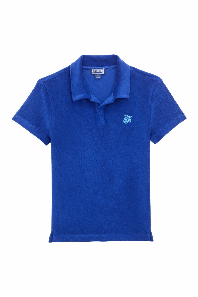Kids' Embroidered Turtle Terry Polo, Main, color, MARRAKECH