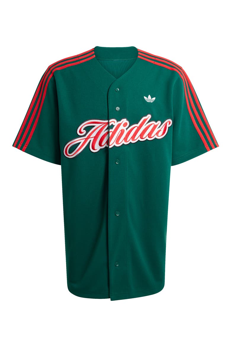 Summer League Varsity Baseball Jersey, Alternate, color, GREEN/ BETTER SCARLET/