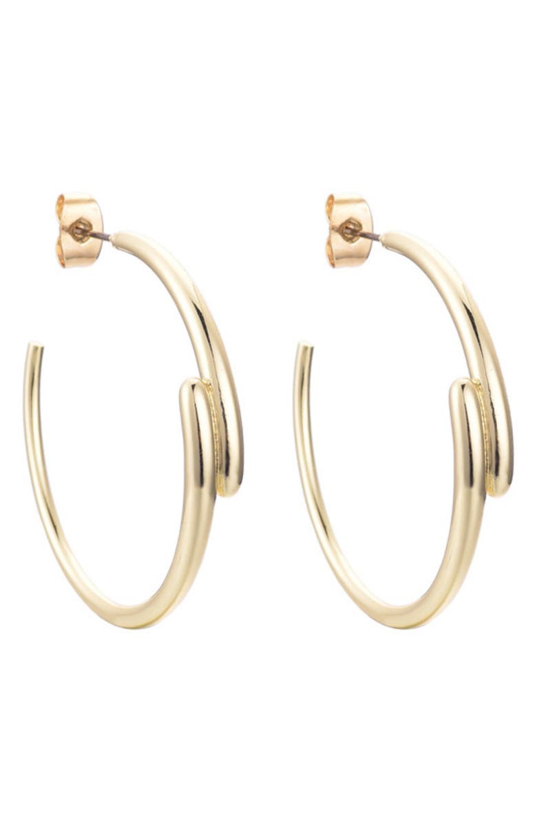 Adornia Overlapping Hoop Earrings, Alternate, color, Gold