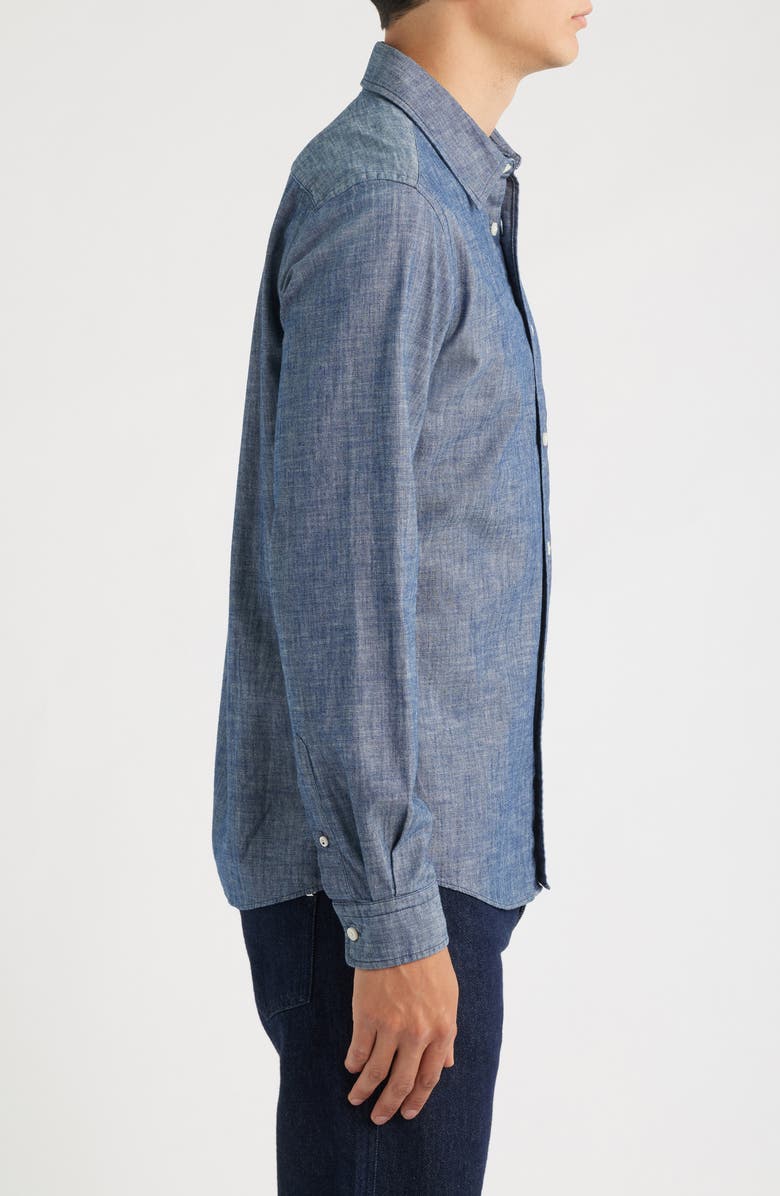 BOSS Roan Kent Slim Fit Cotton Button-Up Shirt, Alternate, color, Dark Blue