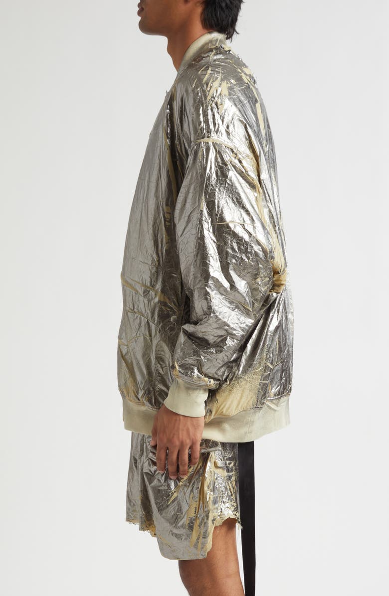 Rick Owens DRKSHDW Jumbo Peter Flight Metallic Jacket, Alternate, color, Palladium