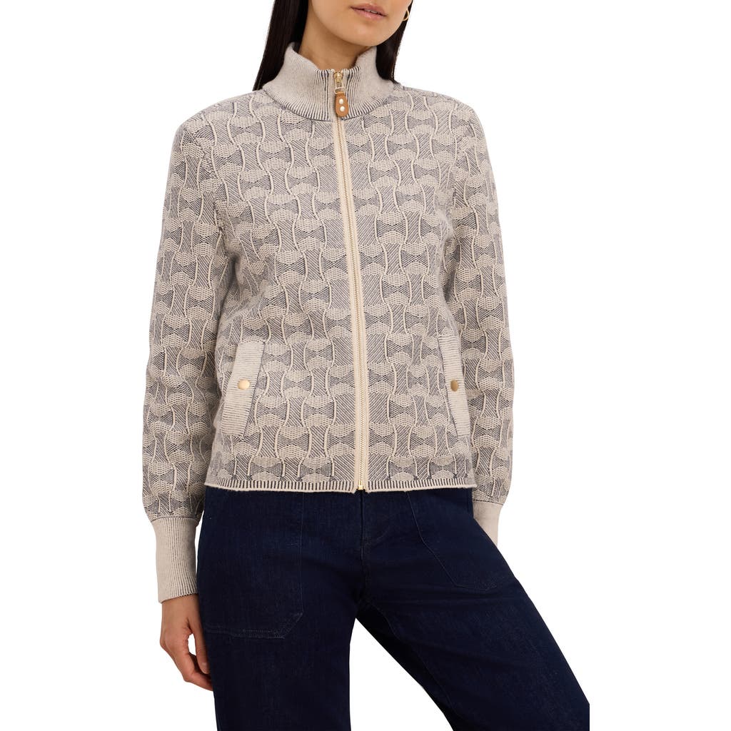 Nic + Zoe Nic+zoe Dapper Swirl Knit Jacket In Brown