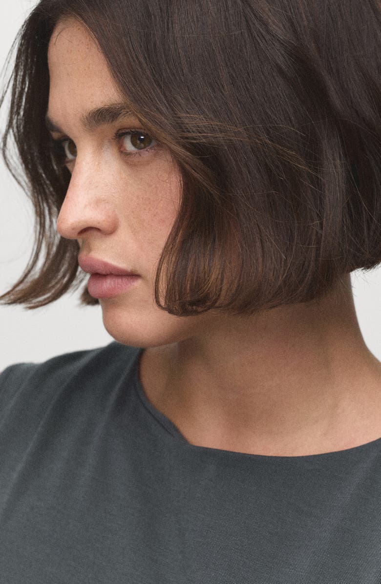 MANGO Side Tie Wide Leg Jumpsuit, Alternate, color, Charcoal