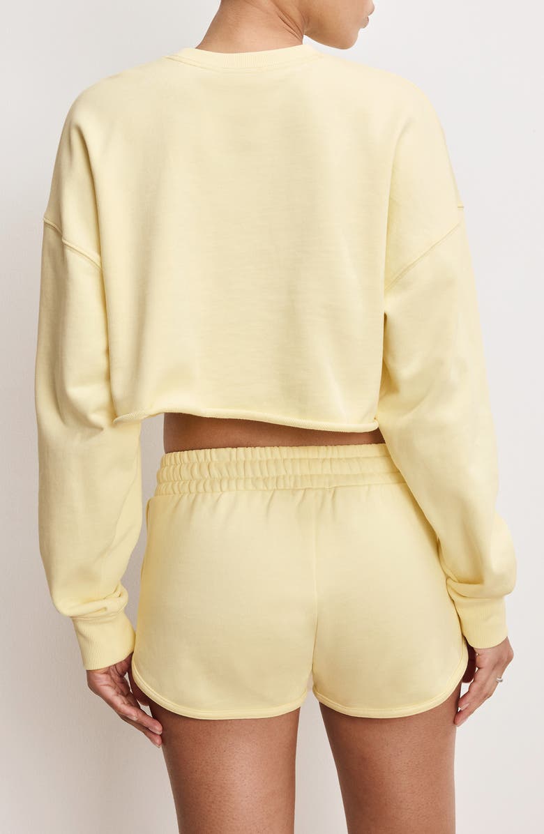 Good American French Terry Crop Sweatshirt, Alternate, color, Light Ray001