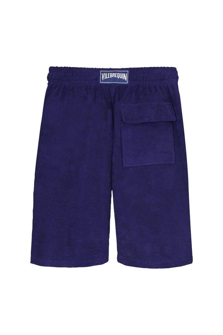 Men's Solid Organic Terry Bermuda Shorts, Alternate, color, MINUIT