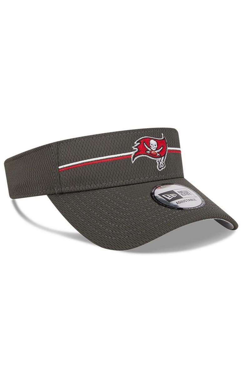 Men's New Era Pewter Tampa Bay Buccaneers 2023 NFL Training Camp Adjustable Visor, Alternate, color, Scarlet