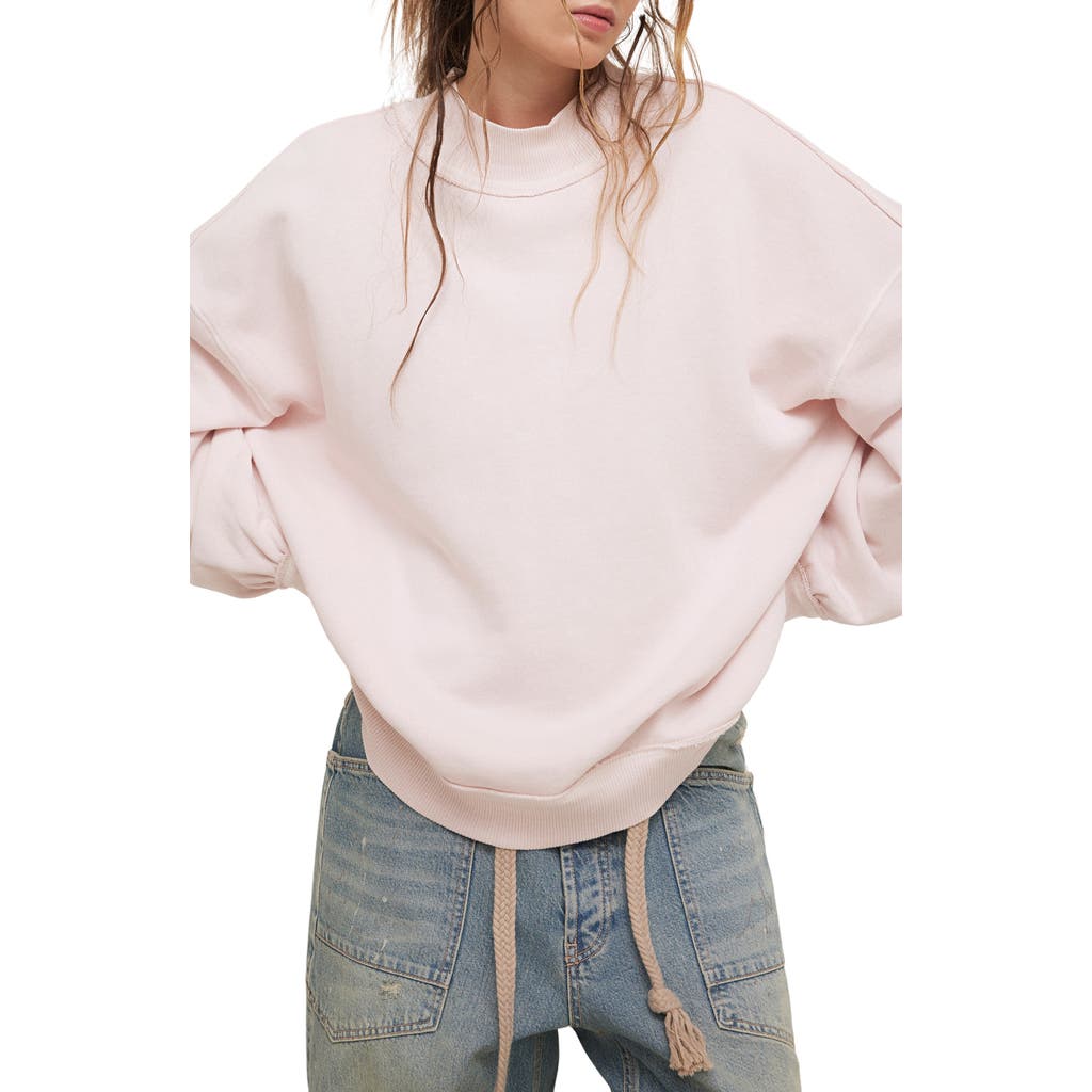 Free People Palm Springs Mock Neck Cotton Fleece Sweatshirt In Multi